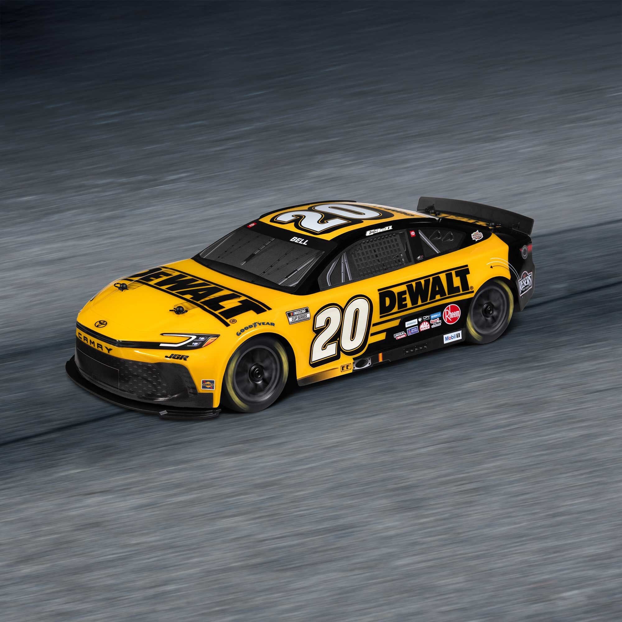 1-12 NASCAR RC Racecar Christopher Bell No. 20 DeWalt 2025 Toyota Camry 2S AWD RTR Brushed On-Road (Battery & Charger In