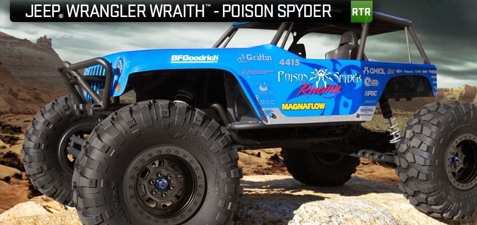 Peças - AXIAL RACING - Jeep® Wrangler Wraith-Poison Spyder Rock Racer 1/10th 4WD - RTR