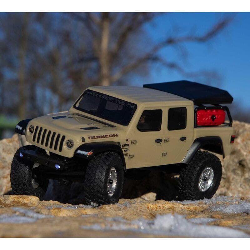 1-24 SCX24 Jeep JT Gladiator 4X4 RTR Brushed Rock Crawler (Battery & Charger Included)  Beige