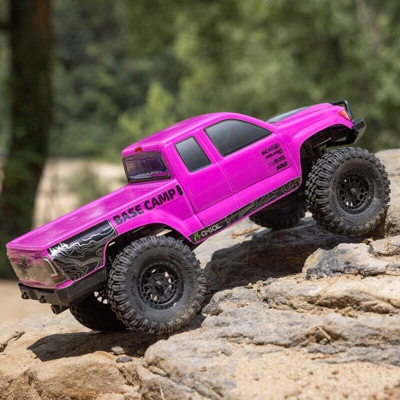 1/24 SCX24 Base Camp 4WD Rock Crawler Brushed RTR with Battery & Charger  Pink