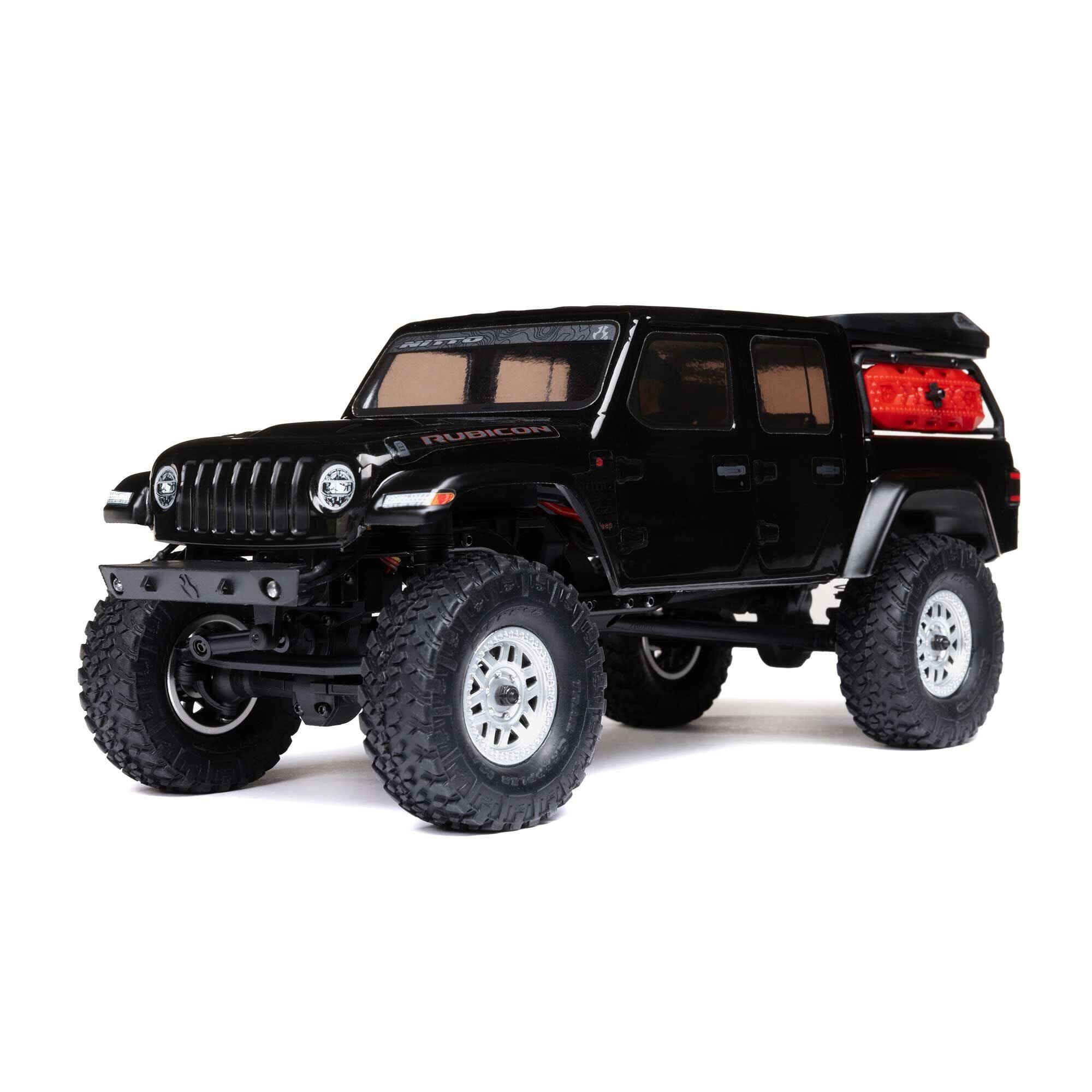 1-24 SCX24 Jeep JT Gladiator 4X4 RTR Brushed Rock Crawler (Battery & Charger Included)  Black - SCRATCH & DENT