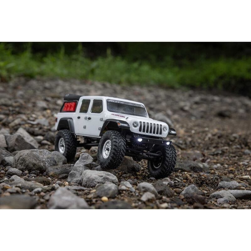 1-24 SCX24 Jeep JT Gladiator 4X4 RTR Brushed Rock Crawler (Battery & Charger Included)  White