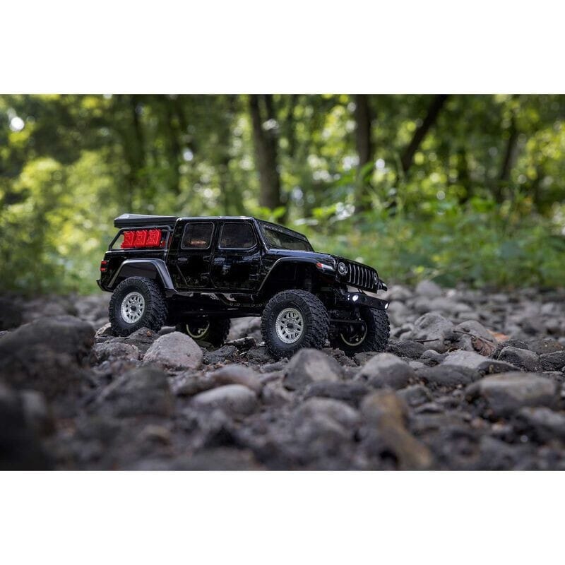 1-24 SCX24 Jeep JT Gladiator 4X4 RTR Brushed Rock Crawler (Battery & Charger Included)  Black