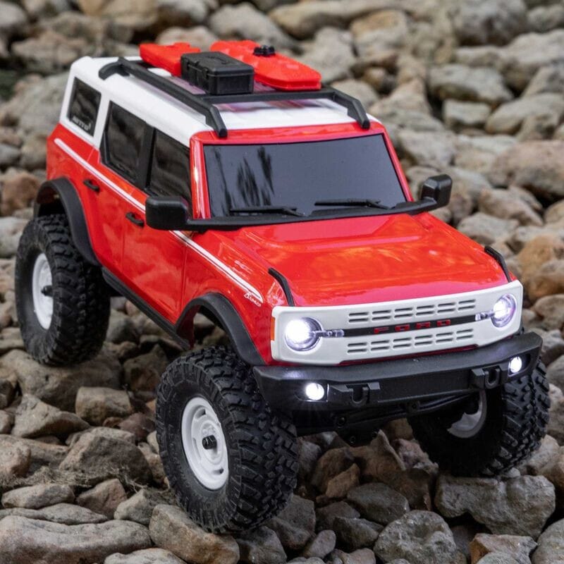 1-24 SCX24 Ford Bronco Heritage Edition 4X4 RTR Brushed Rock Crawler (Battery & Charger Included)  Red