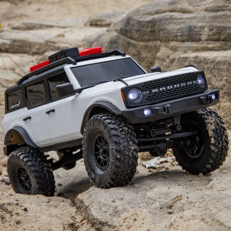 1-24 SCX24 Ford Bronco 4X4 RTR Brushed Rock Crawler (Battery & Charger Included)  White