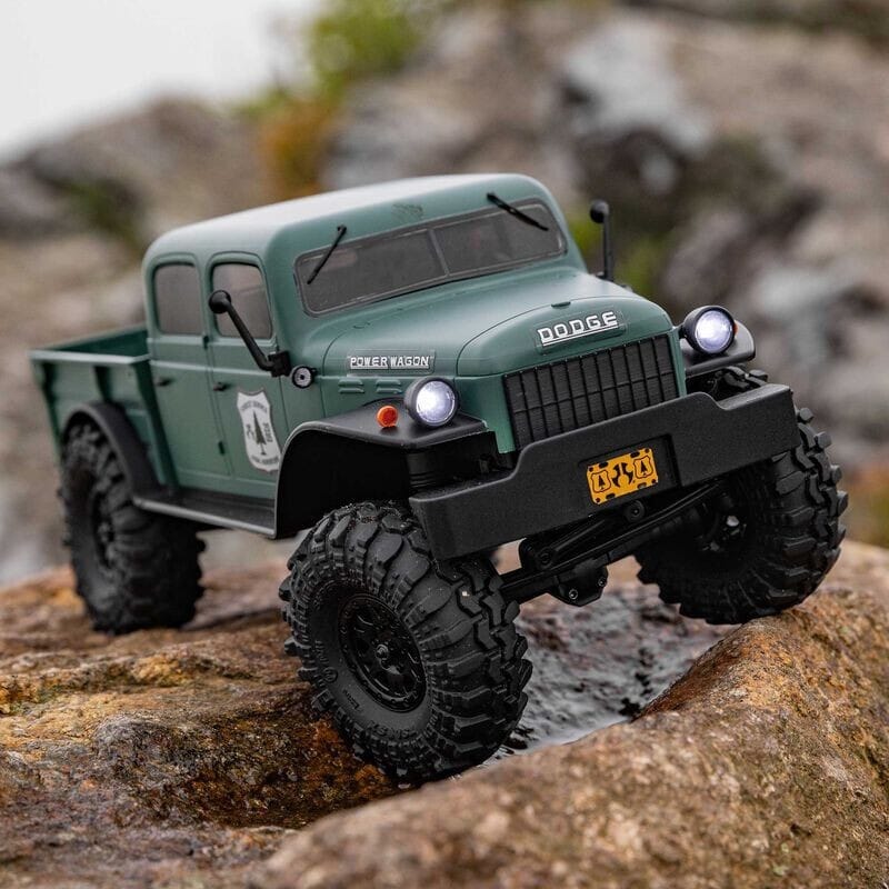 1-24 SCX24 Dodge Power Wagon 4X4 RTR Brushed Rock Crawler (Battery & Charger Included)  Green