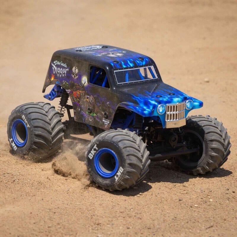 1-18 Mini LMT Son Uva Digger 2S 4X4 RTR Brushed Monster Truck (Battery & Charger Included)  Blue
