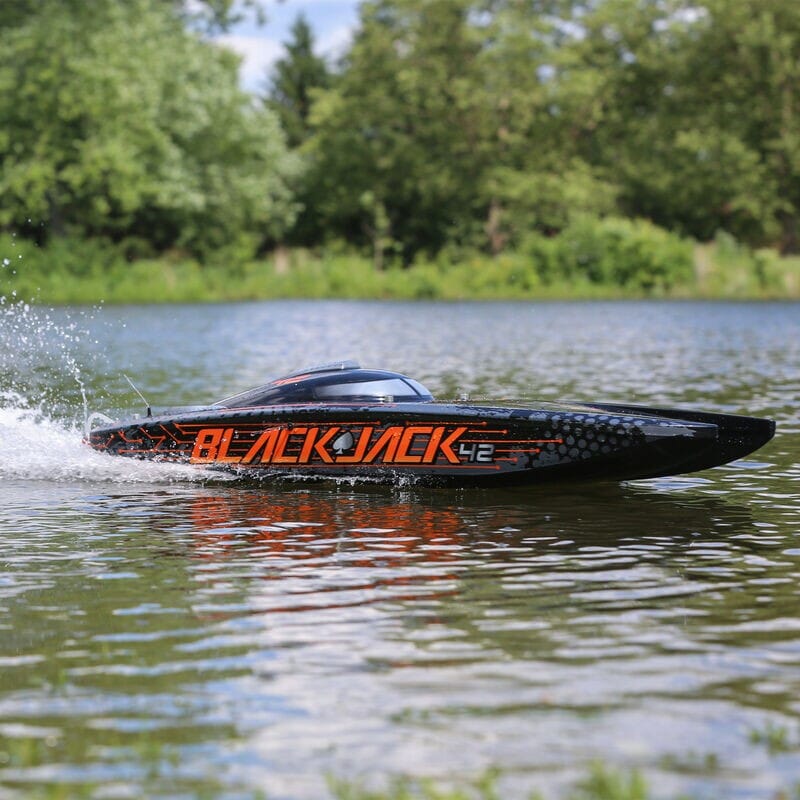 Blackjack 42" 8S Brushless Catamaran RTR: Black-Orange