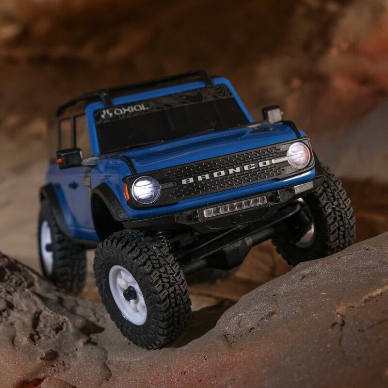 1-30 SCX30 Ford Bronco 4X4 RTR Brushed Rock Crawler (Battery & Charger Included)  Blue
