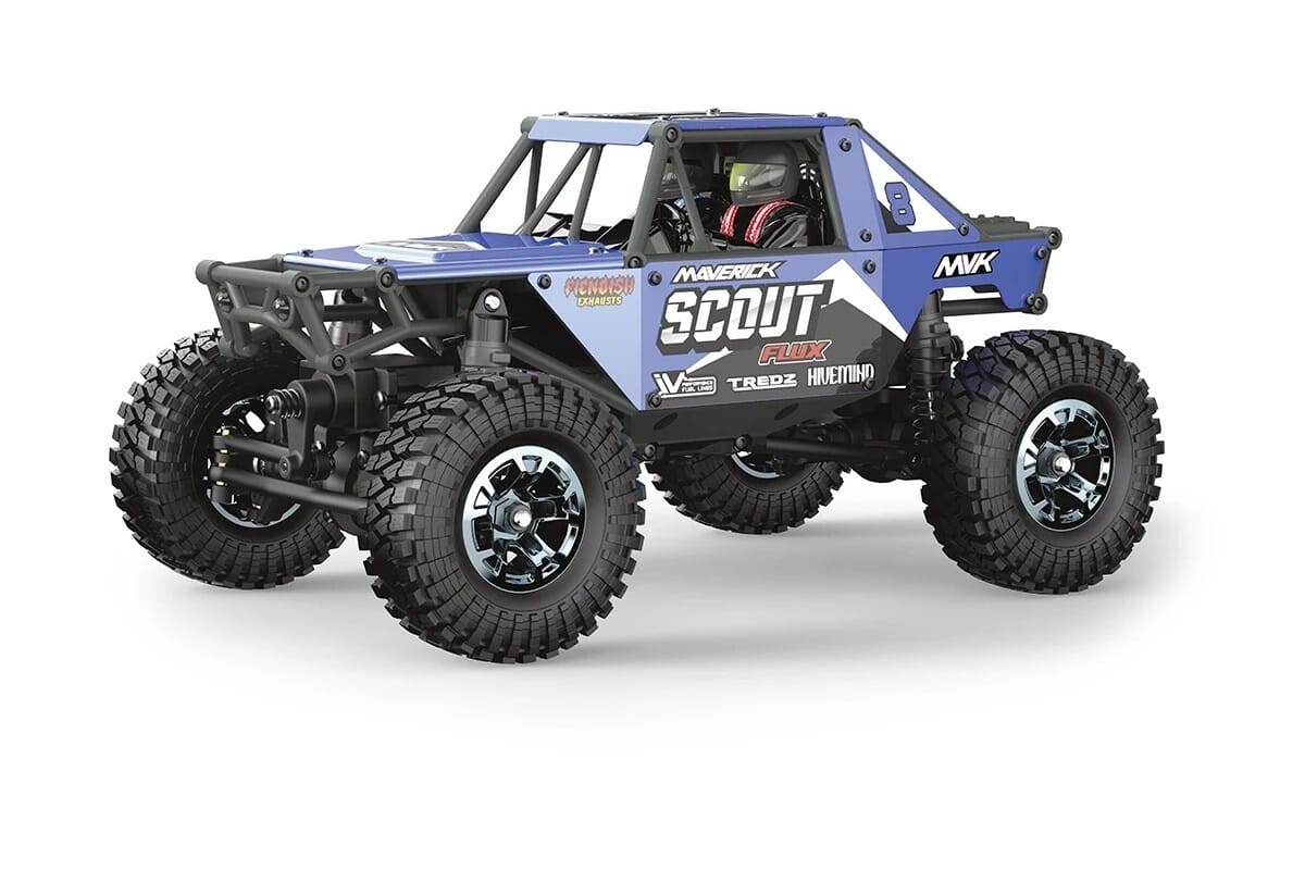 Maverick RC Scout-24 Flux 1-24th Rock Crawler - Blue