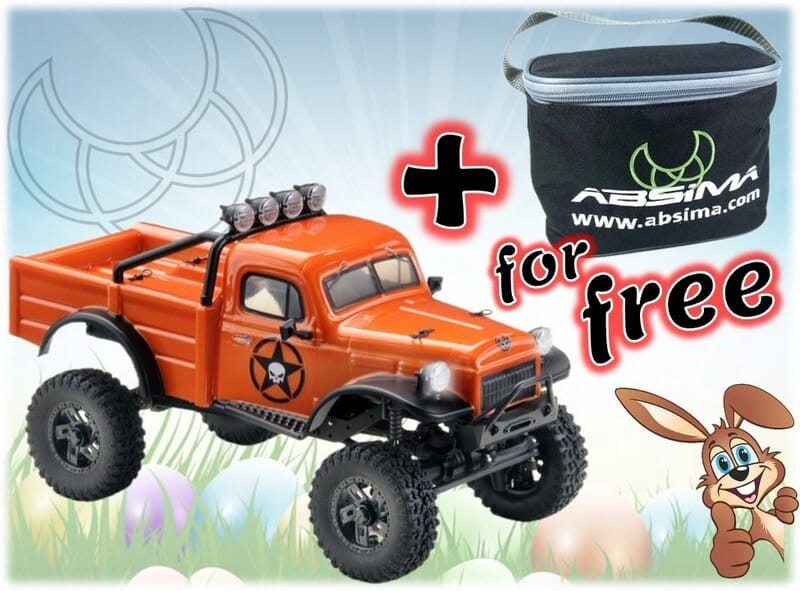 1:18 Crawler "Power Wagon" 2-Gear orange RTR + Universal Bag - DEAL 18022V2
