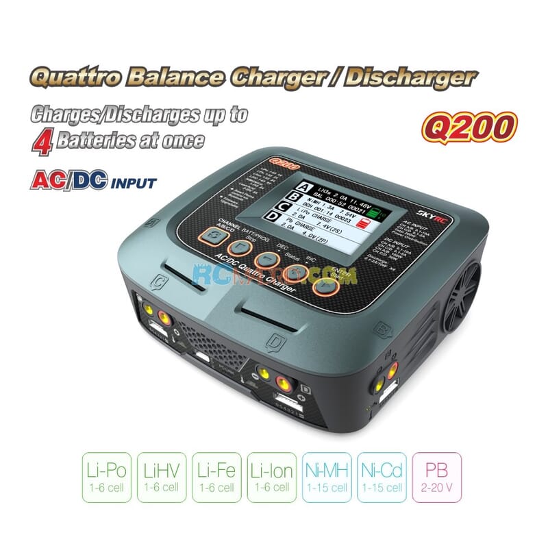 SkyRC Q200 10A / 300W AC/DC - 4 Salidas SkyRC Q200 10A / 300W AC/DC - 4 Salidas