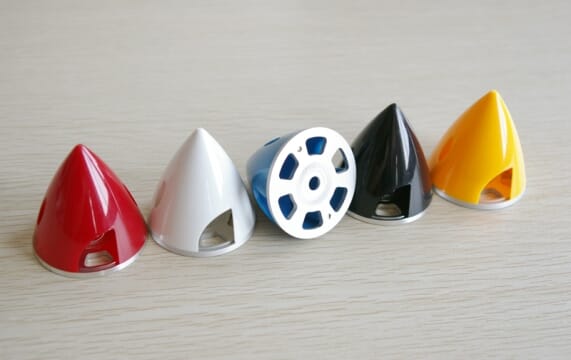 Cono de plastico de 82 mm, base aluminio Blanco