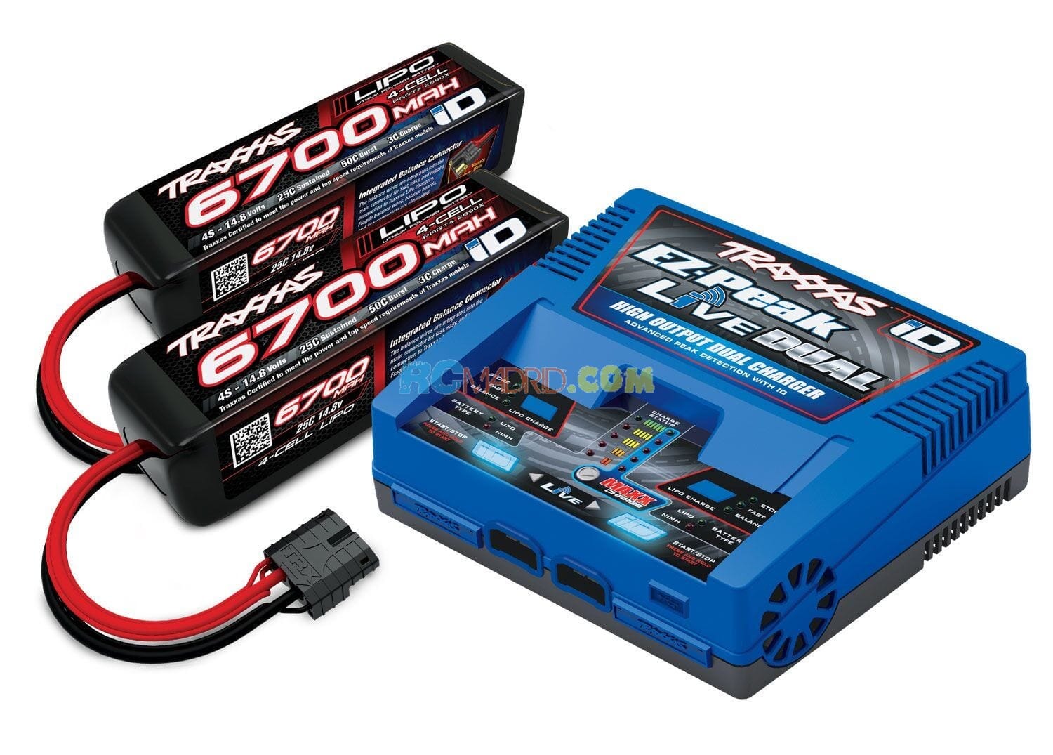 Battery/Charger Completer Pack (Includes 2973 Dual Id Charger (1) 2890X 6700Mah 14.8V 4-Cell 25C Lipo Battery (2))