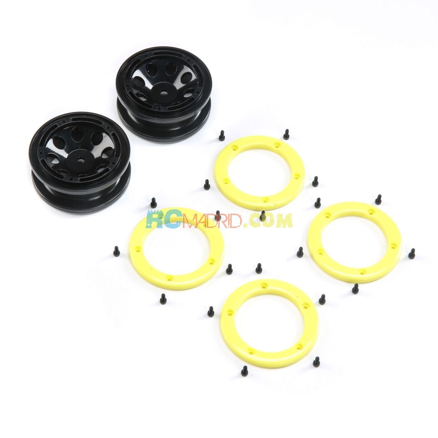 FR/RR Wheel with Beadlock Black/Yellow Temper G2