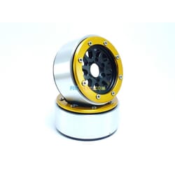 LLantas de Aluminio Beadlock PT-Gear Negra/Dorada 1.9 (2 uds.) sin Hub