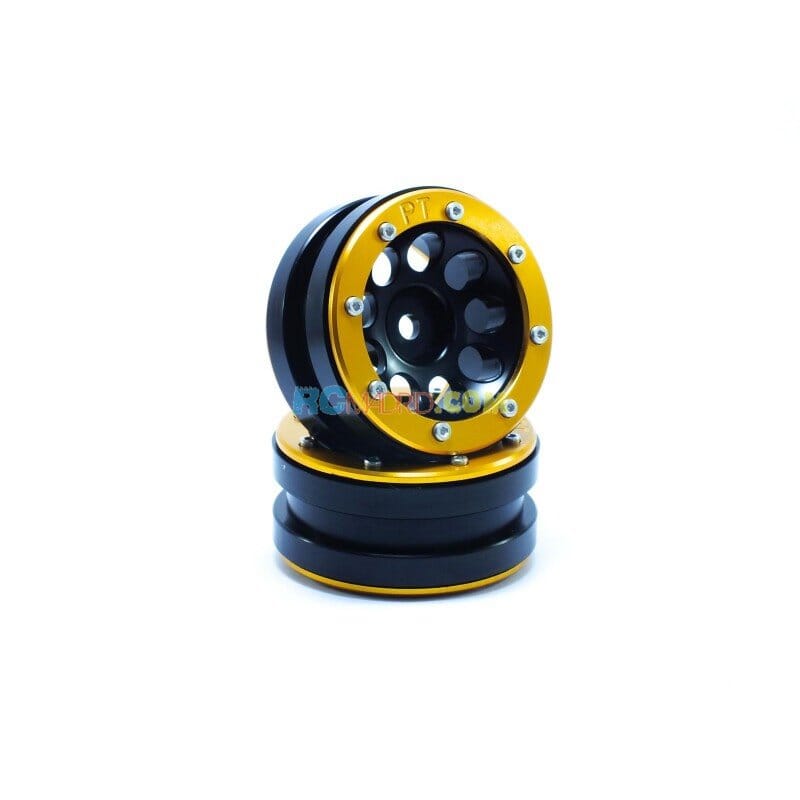 LLantas de Aluminio Beadlock PT-Ecohole Negra/Dorada 1.9 (2 uds.) LLantas de Aluminio Beadlock PT-Ecohole Negra/Dorada 1.9 (2 uds.)