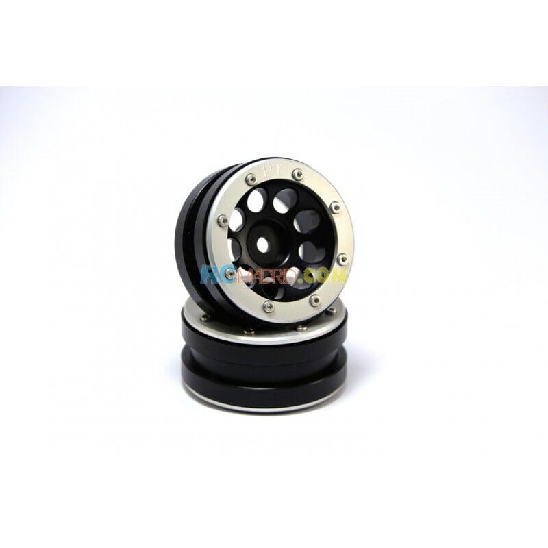 LLantas de Aluminio Beadlock PT-Ecohole Negra/Plata 1.9 (2 uds.) LLantas de Aluminio Beadlock PT-Ecohole Negra/Plata 1.9 (2 uds.)