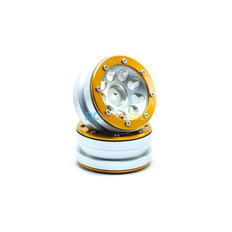 LLantas de Aluminio Beadlock PT-Ecohole Plata/Dorada 1.9 (2 uds.) LLantas de Aluminio Beadlock PT-Ecohole Plata/Dorada 1.9 (2 uds.)