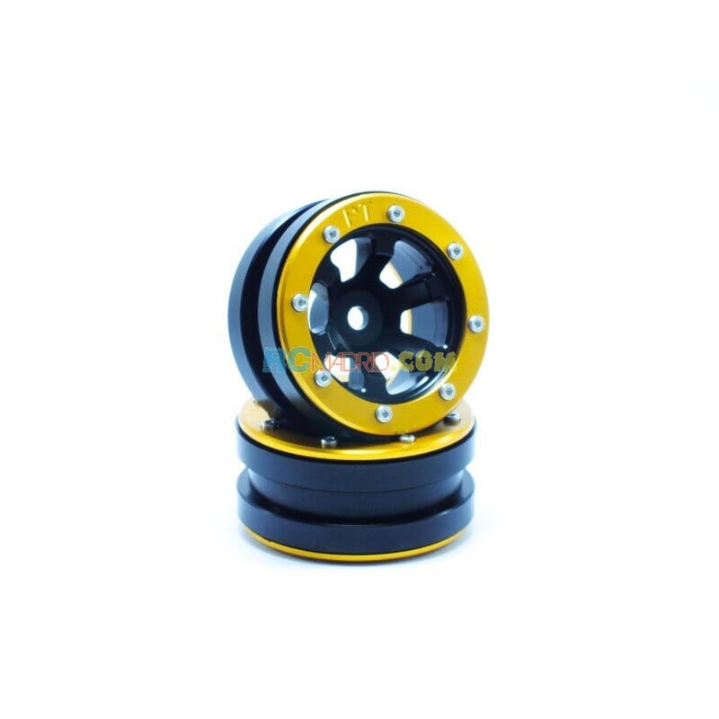 LLantas de Aluminio Beadlock PT-Claw Negra/Dorada 1.9 (2 uds.) LLantas de Aluminio Beadlock PT-Claw Negra/Dorada 1.9 (2 uds.)