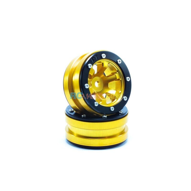 LLantas de Aluminio Beadlock PT-Claw Dorada/Negra 1.9 (2 uds.)