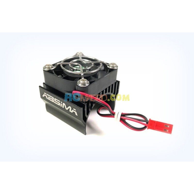 Disipador Motor 1:8 hasta Ø40 mm Negro con Ventilador