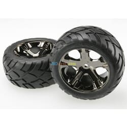 Neumáticos y ruedas ensamblados pegados (llantas cromadas negras