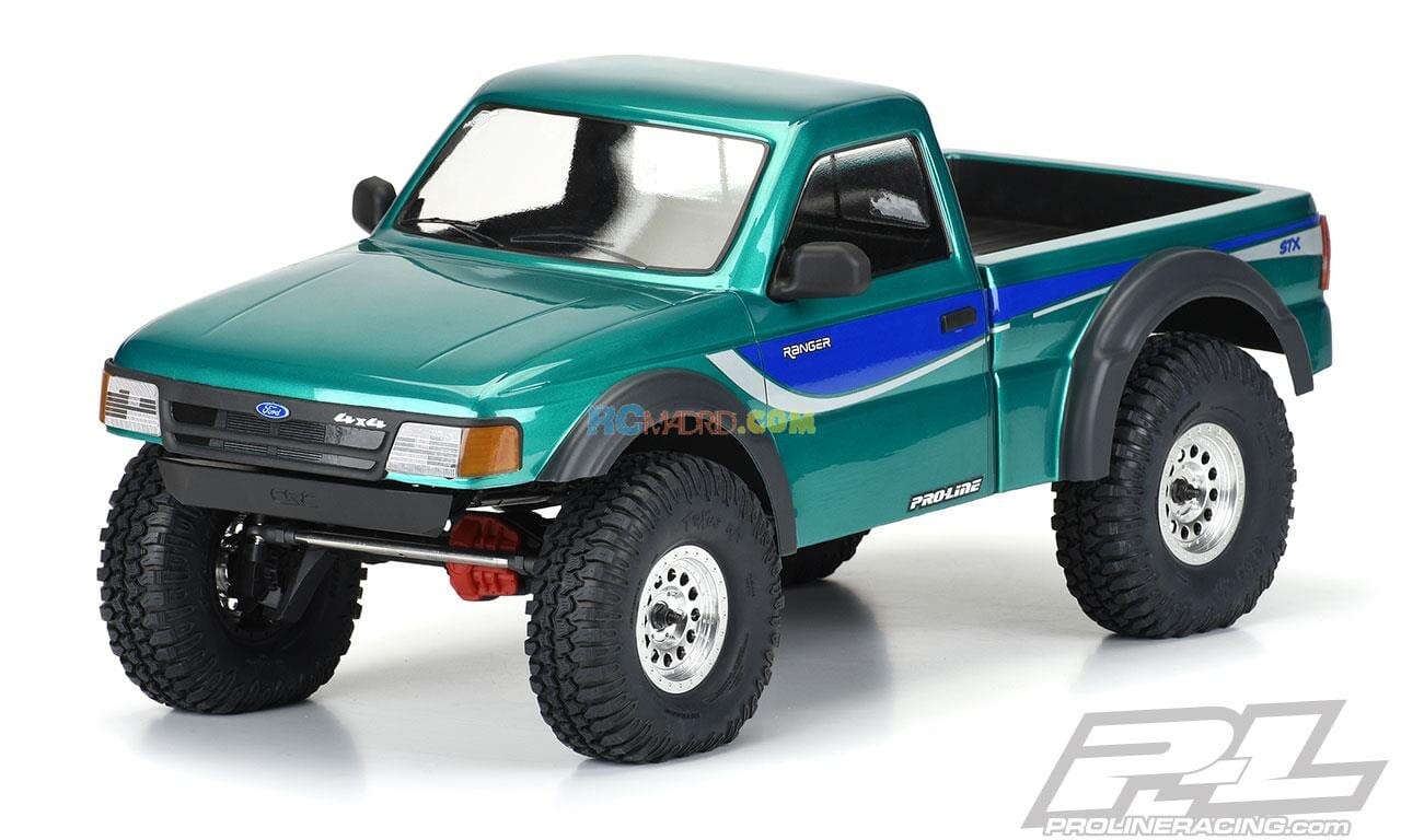 Juego de carrocería transparente Ford Ranger 1993 con accesorios moldeados a escala para orugas a escala con distancia entre eje
