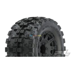 Neumáticos Badlands MX38 HP 3.8" All Terrain BELTED montados en ruedas hexagonales extraíbles Raid Black 8x32 (2) para MT delant