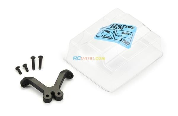 Ala delantera transparente y soporte de aluminio anodizado negro para TLR 22 PR6282-01