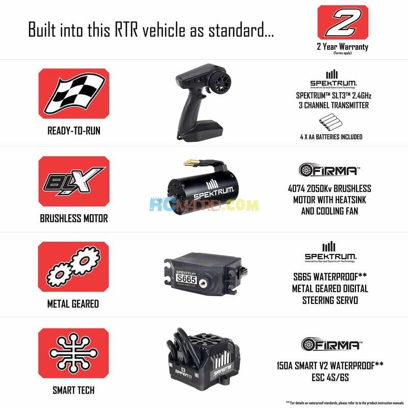 Coche BIG ROCK 1/7 6S 4X4 BLX Monster Truck RTR Blanco