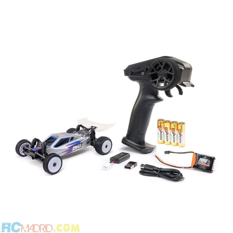 Losi 1/24 Micro-B 2S 2WD RTR Buggy (Bateria y Cargador) Plata