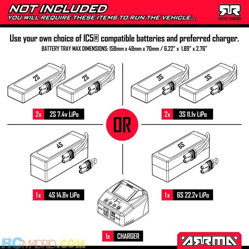 Coche KRATON V6 1/8 6S BLX 4X4 EXB Monster Truck RTR