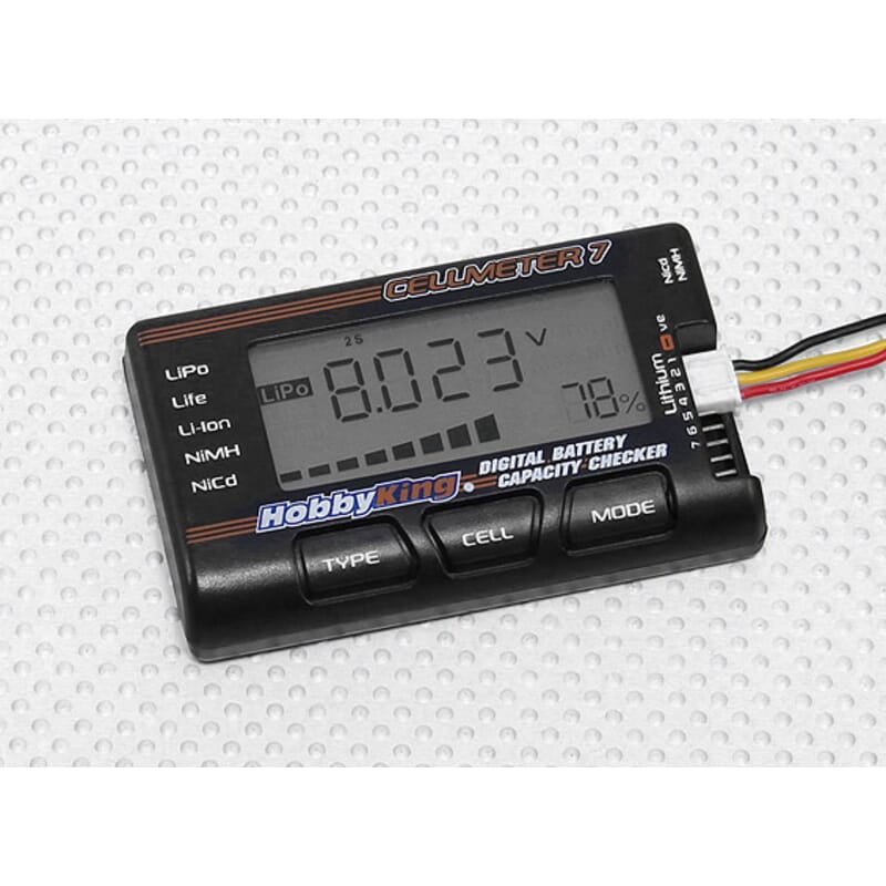 Tester Baterias digital Cellmeter-7 Lipo/Life/Li-ion/Nimh/Nicd
Tester Baterias digital Cellmeter-7 Lipo/Life/Li-ion/Nimh/Nicd