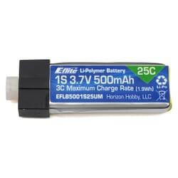 Bateria Lipo E-flite 500mAh 1S 3.7V 25C conector UMX
