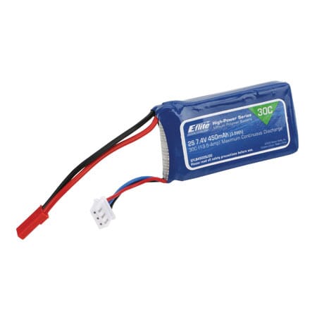 Bateria Li-Po 450mAh 2S 7.4V 30C 18AWG JST