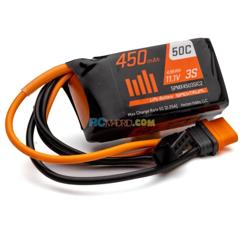 Batería LiPo de 11.1 V 450 mAh 3S 50C IC2