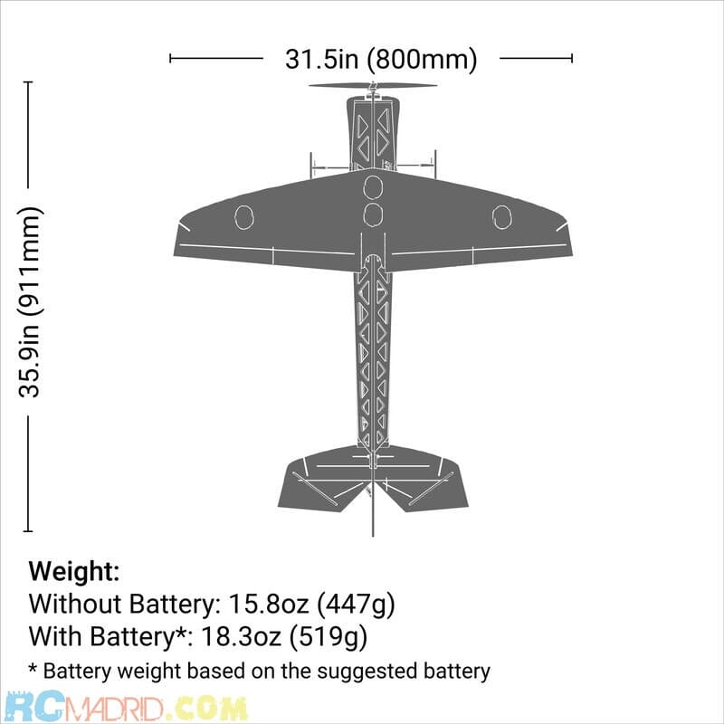 4-Site 3D FF (Flat Foamy) 800mm BNF Basic AS3X y SAFE Select