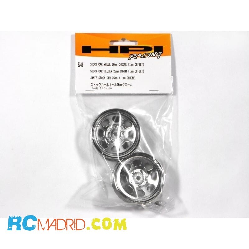 STOCK CAR WHEEL 26MM CHROME...