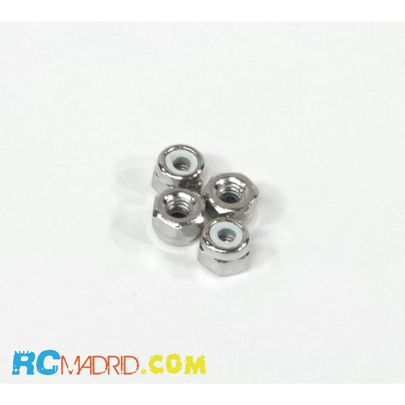 NYLON NUT M2.6 (SILVER/4PCS)