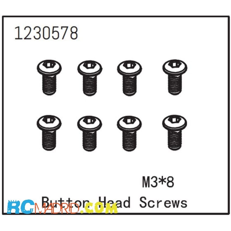 Button Head Screw M3x8