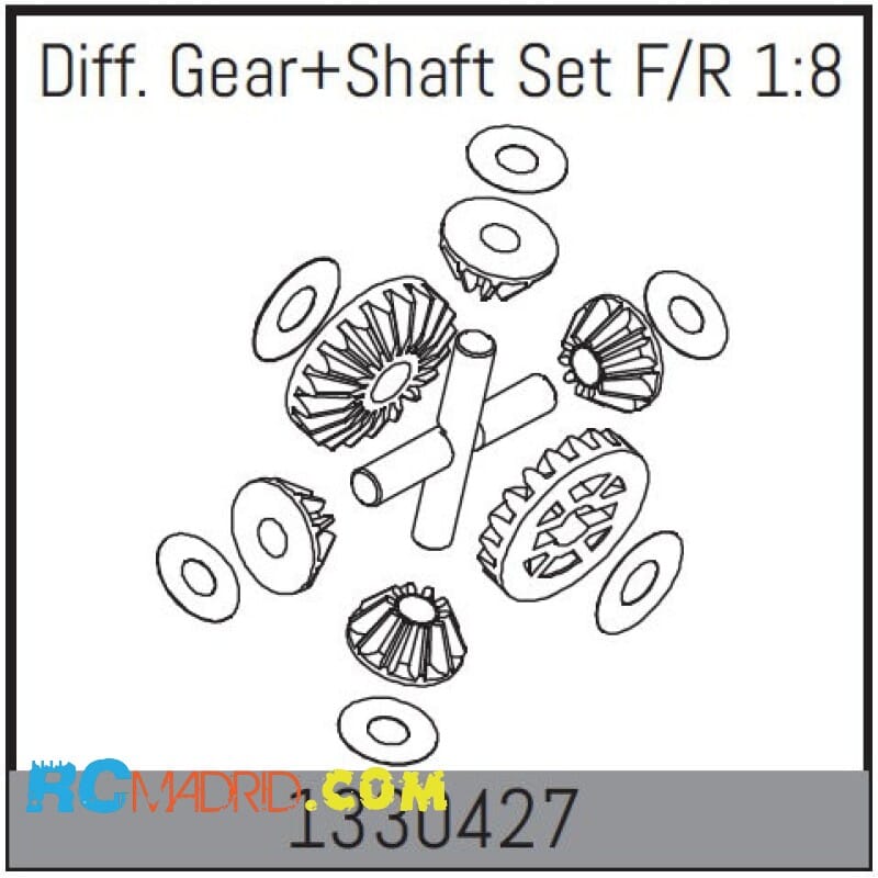 Diff. Gear + Shaft Set F/R 1:8