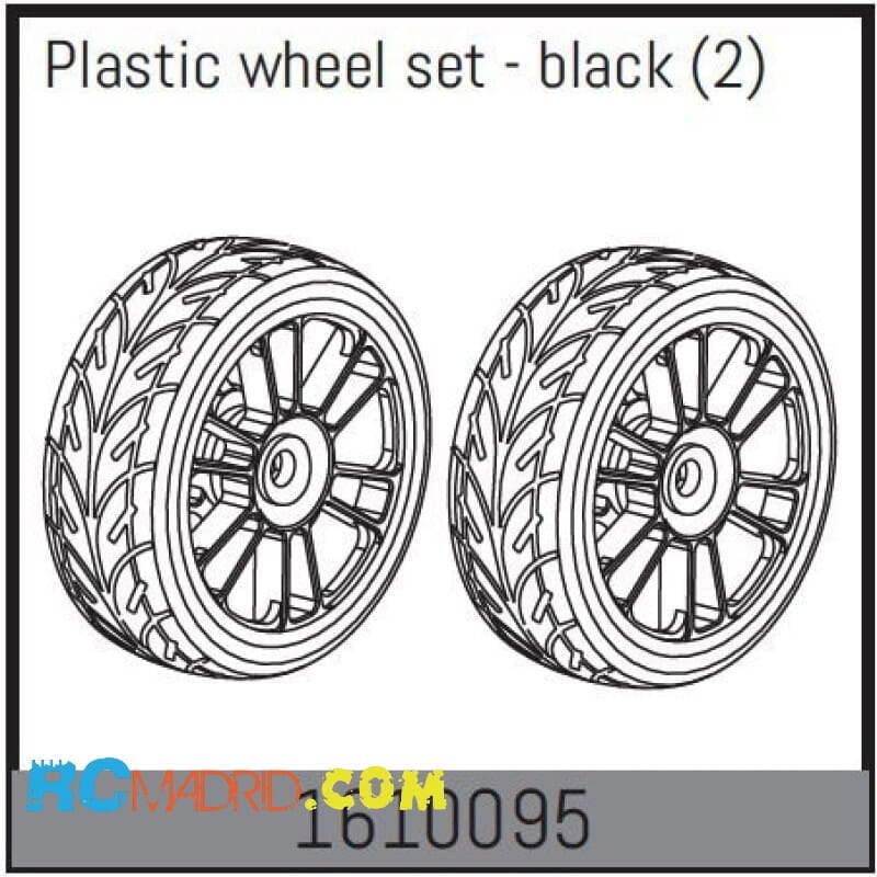 Plastic wheel set - black