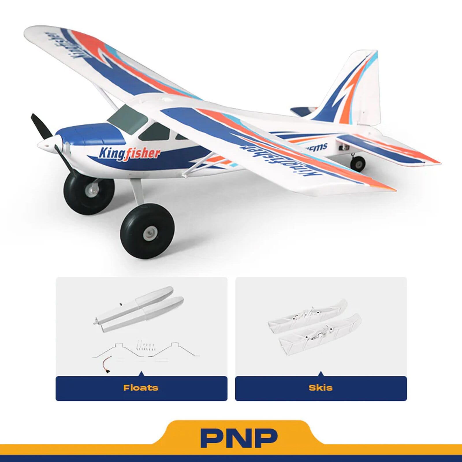 AVION KINGFISHER 1400mm PNP CON RUEDAS, FLOTADORES, SKIS , FLAPS REFLEX V3 FMS