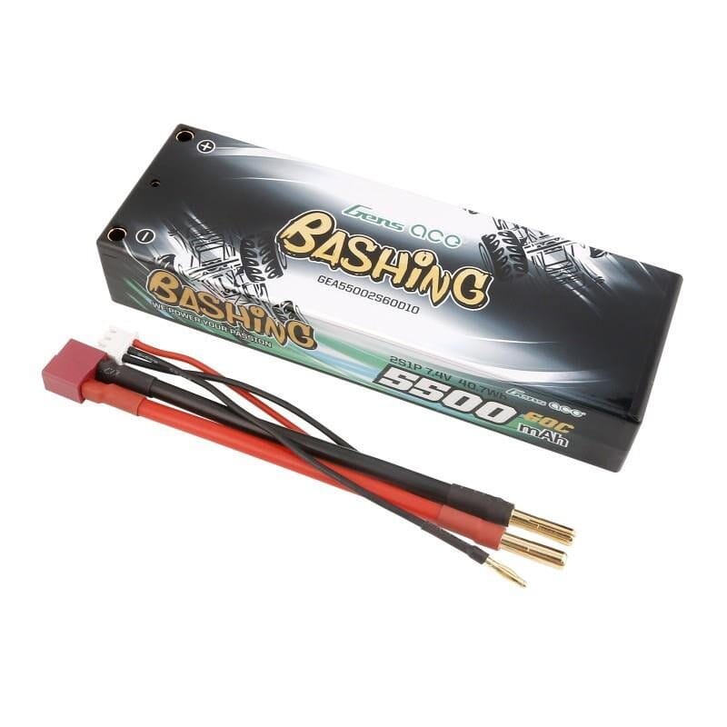 GENS ACE 5500 mAh 7.4V 60C HC WITH 4MM BANANA