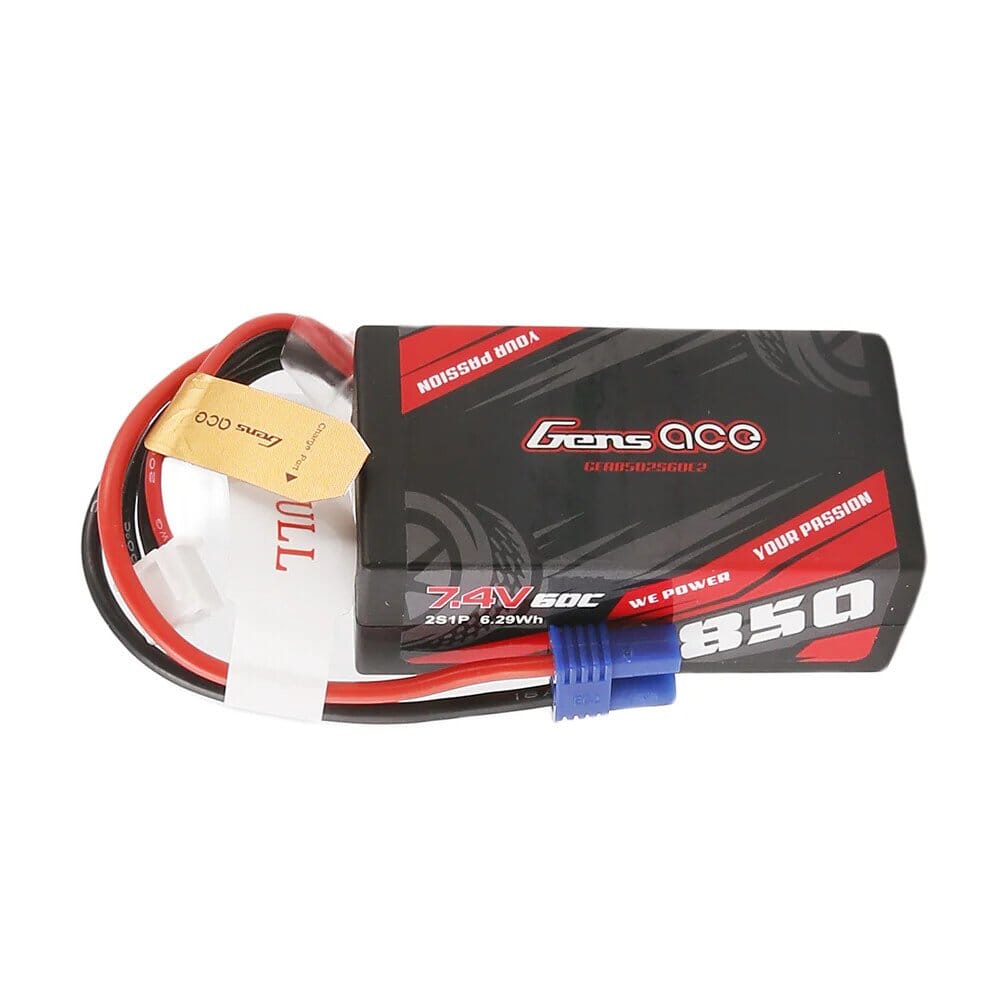 GENS ACE 850 mAh 7.4V 60C 2S1P WITH EC2