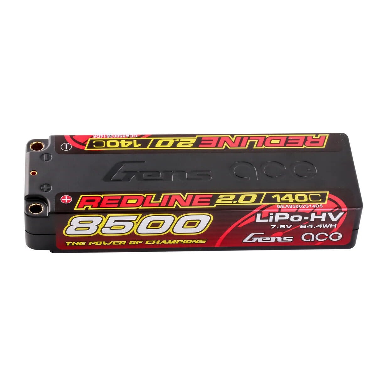 GENS ACE REDLINE 2.0 SERIES 8500 mAh 7.6V HV 140C 2S1P HC 5,0mm BANANA BULLET