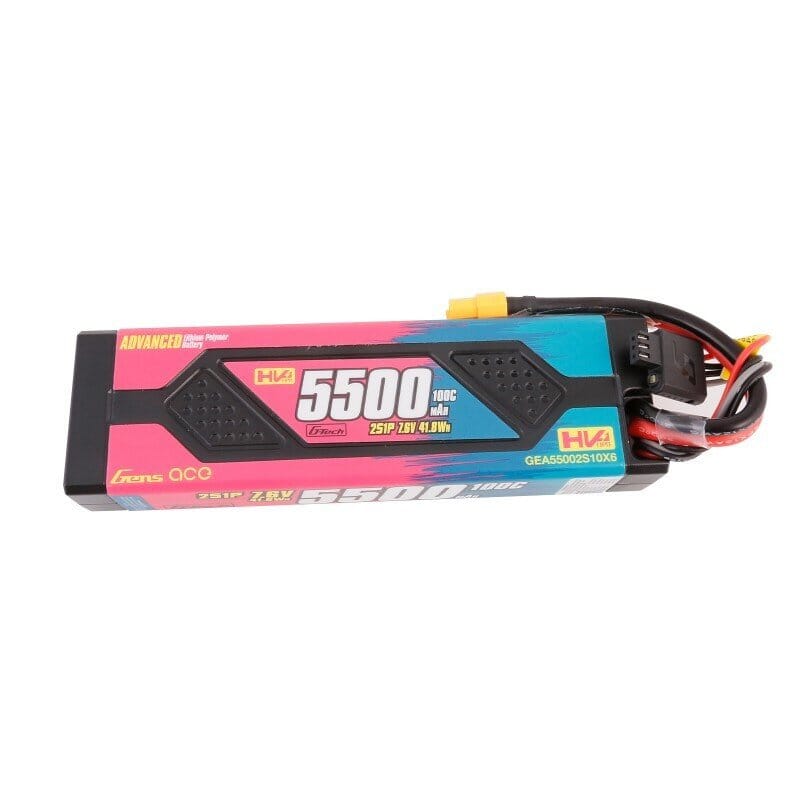 GENS ACE ADVANCED 5500 mAh 7.6V HV 100C HC WITH XT60