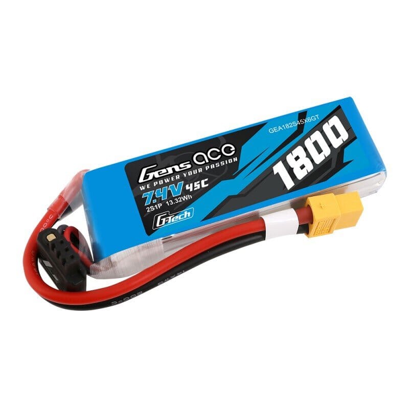 GENS ACE G-TECH 1800 mAh 7,4V 45C 2S1P WITH XT60 