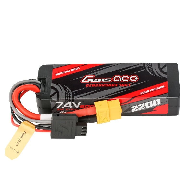 GENS ACE G-TECH 2200 mAh 7.4V 60C 2S1P GRP-76 WITH XT60